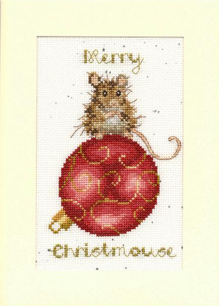 Bothy Threads - Stickpackung Karte Merry Christmouse