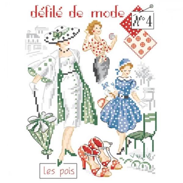 Les Brodeuses Parisiennes Stickvorlage défilé de mode N°4 Les Pois