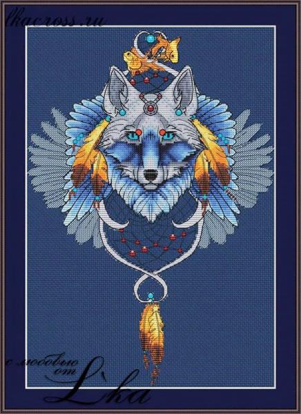 LKACross Stickvorlage "Dreamcatcher Wolf"