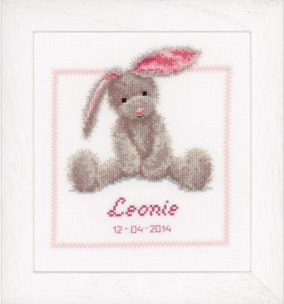 Vervaco Stickpackung "Kuscheliges Kaninchen" - Geburtsbild