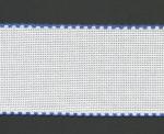 Zweigart Aida Stickband 14ct weiss mit gewellten Rand mittelblau 5 cm