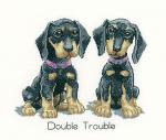 Heritage Crafts Stickvorlage " It`s a dog life - Double Trouble " von Peter Underhill