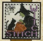 Hinzeit Stickvorlage Stitch Witch mit Charm