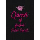 Schrägstich Postkarte - Queen of fuckin' Petit Point