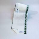 V&H Leinenband gebleicht Tannenbäume grün, 15 cm